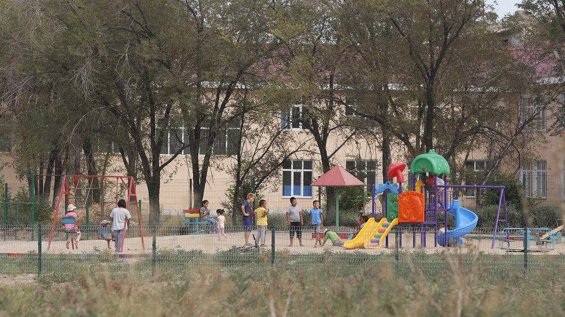 Дети играют на детской площадке