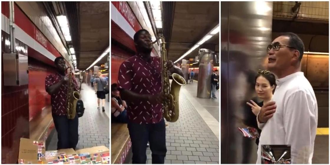 Афроамериканец сыграл гимн Казахстана на саксофоне в американском метро (видео)