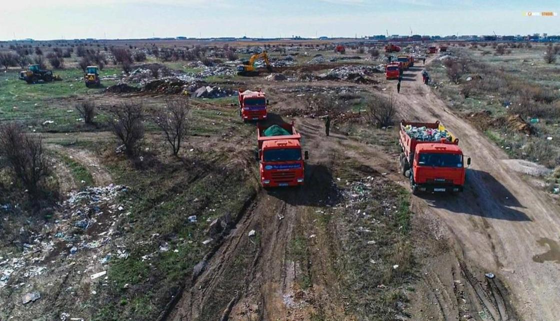 Вывоз мусора со свалок в городе Астане