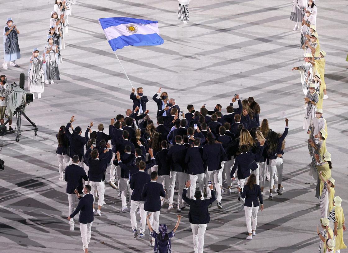 Сборная Аргентины на церемонии открытия