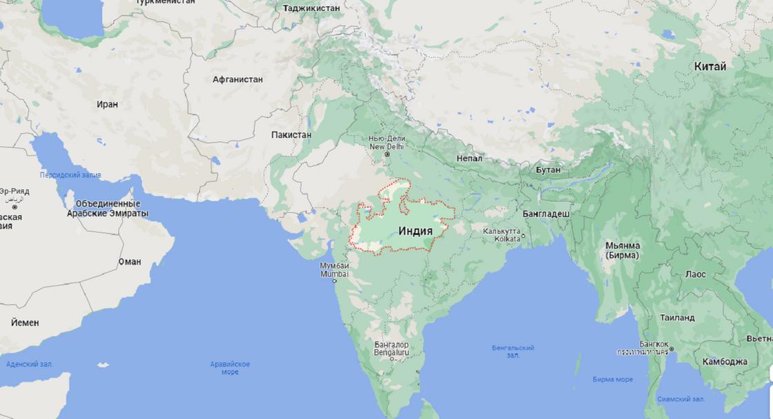Штат Мадхья-Прадеш на карте Индии