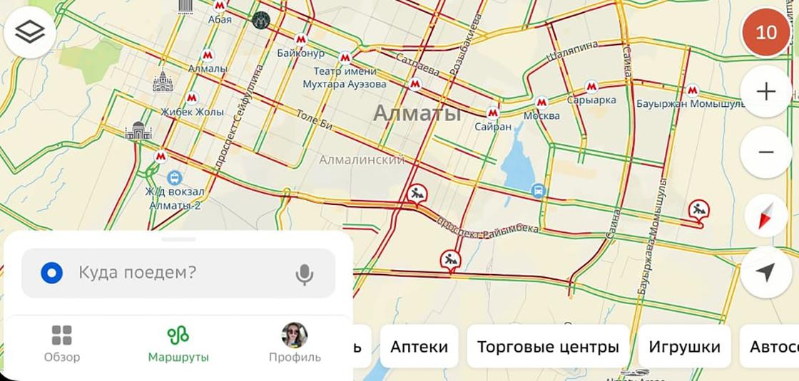 Уровень загруженности дорог