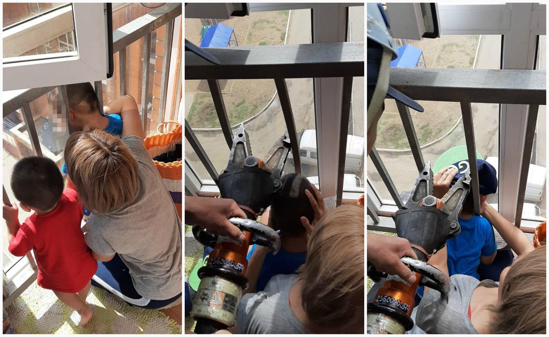 Голова 2-летнего малыша застряла между прутьев решетки на балконе в Актобе