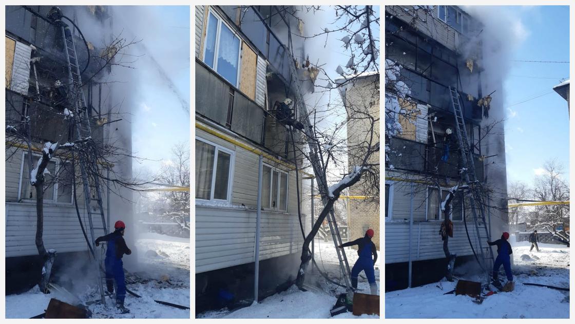 "Мальчик был дома один": многоэтажка загорелась в Талгаре (фото, видео)