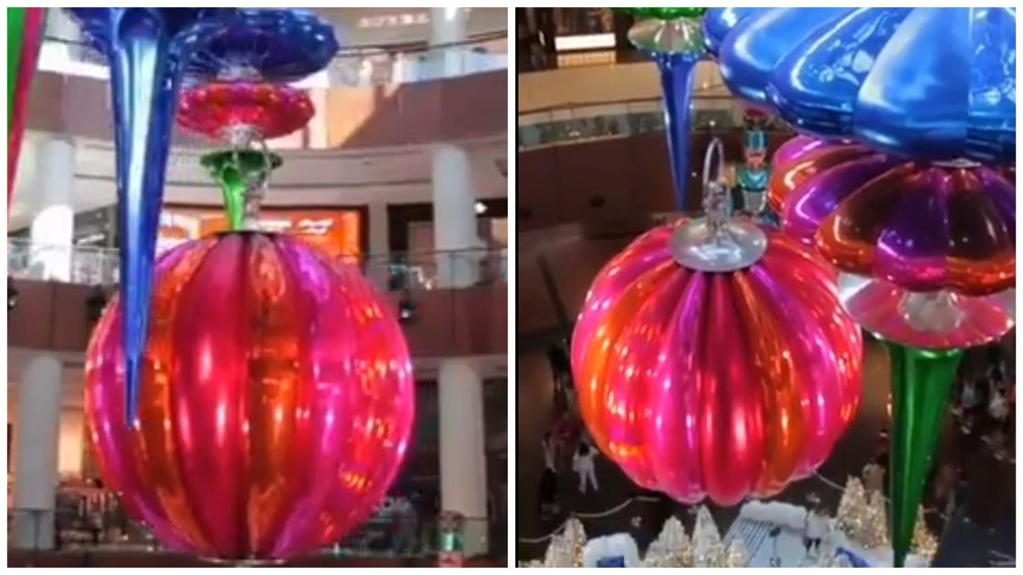Крупнейший в мире новогодний шар установили в Дубае (видео)