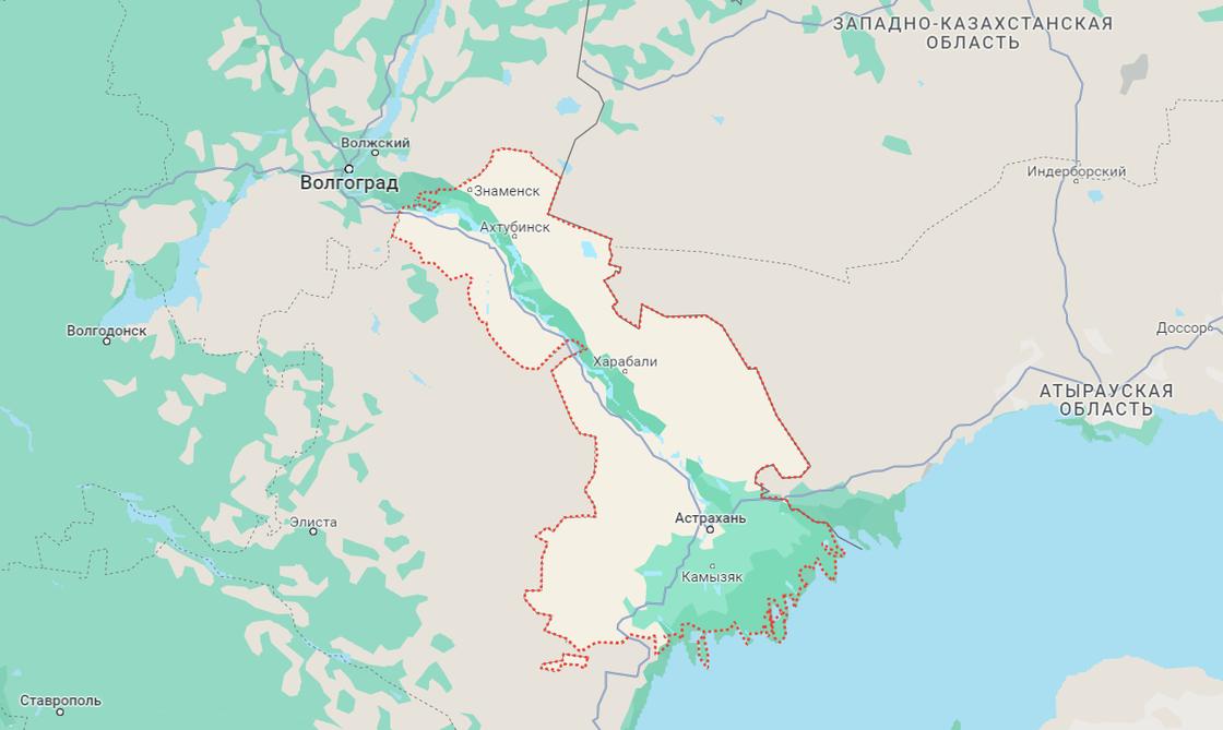 Расположение Астраханской области на карте