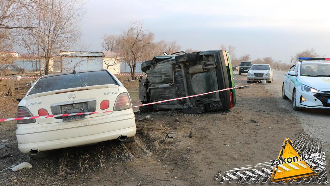 Место аварии в Алматинской области