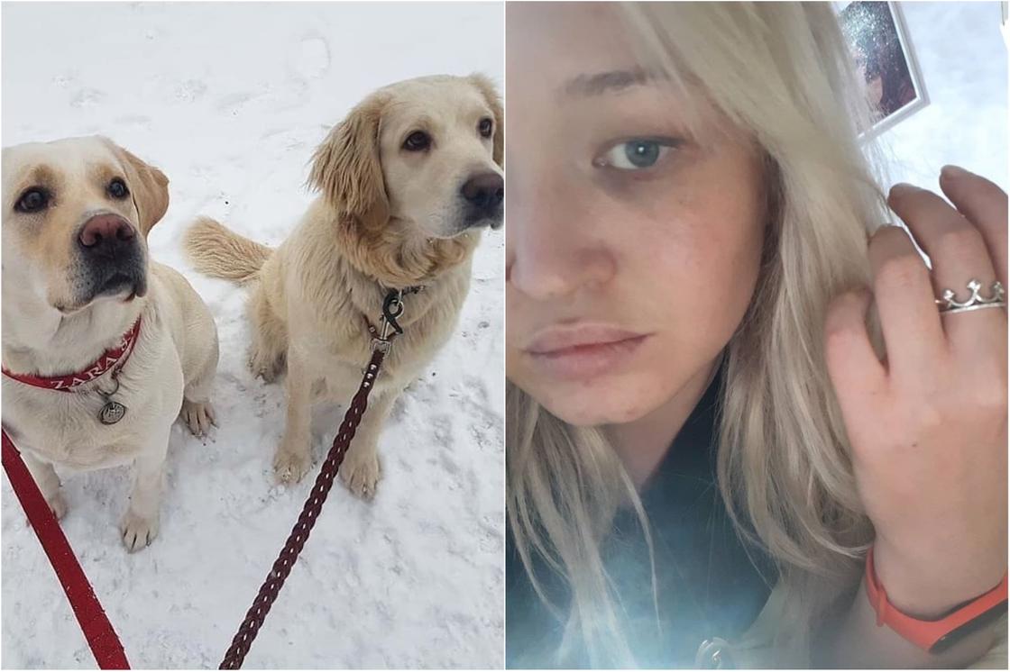 Девушку с двумя собаками избили в Алматы