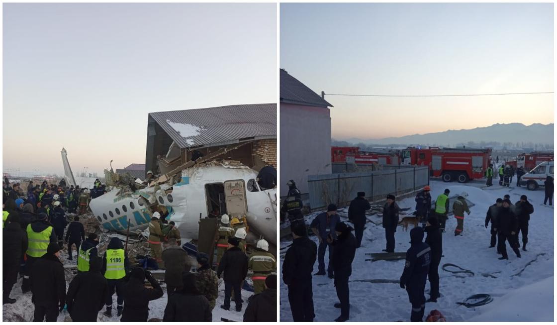 Как работают спасатели на месте крушения самолета Bek Air (фото)