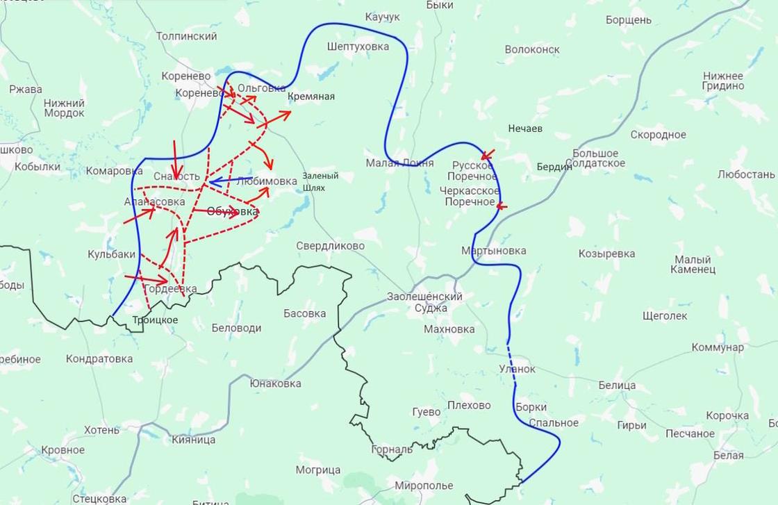 Карта DeepState по движению ВС РФ