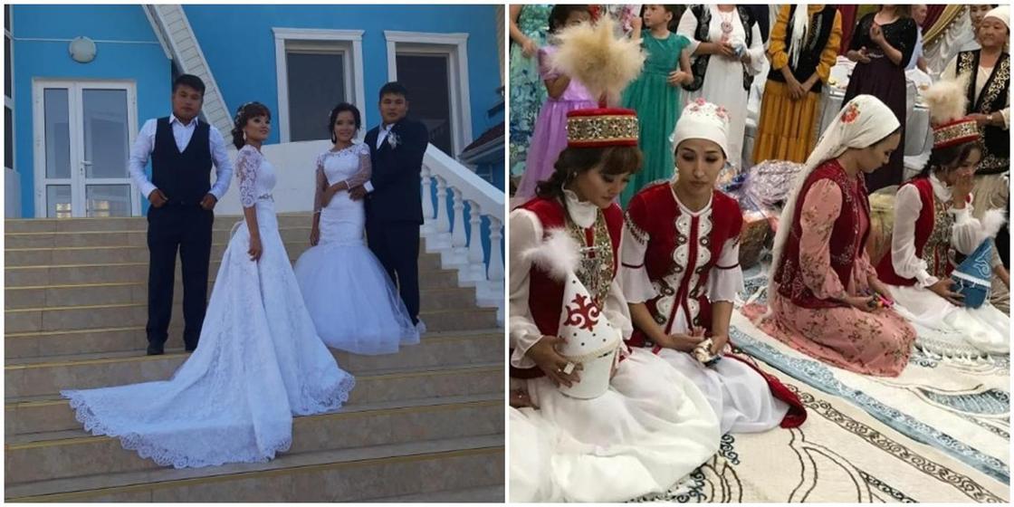 Две пары близнецов поженились в Мангистауской области