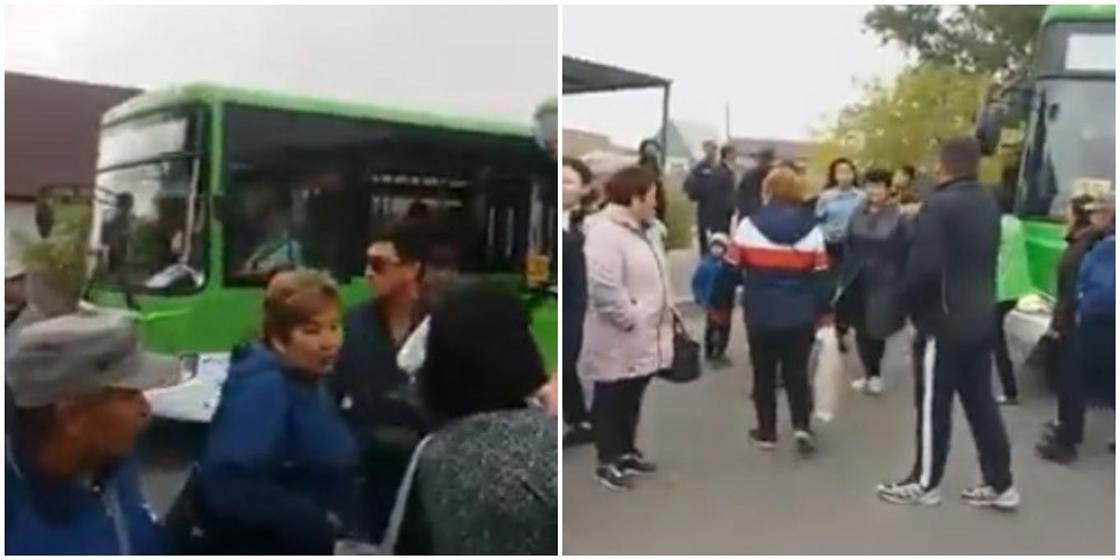 Жители Семея устроили забастовку, перекрыв дорогу автобусам (видео) Жители Семея устроили забастовку, перекрыв дорогу автобусам (видео)