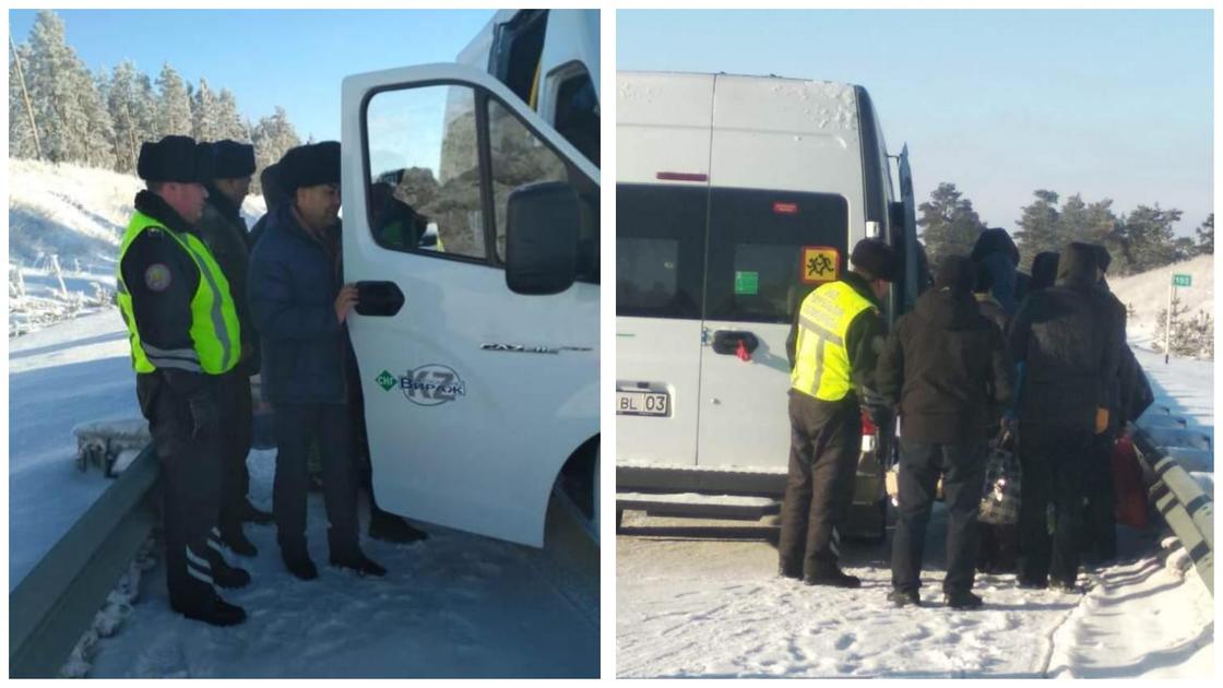 14 человек были эвакуированы из сломавшегося автобуса на трассе «Астана – Петропавловск»
