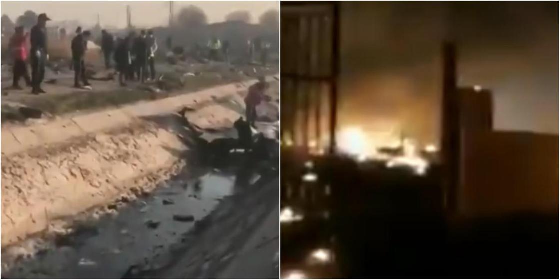 Первые секунды после падения украинского лайнера в Иране попали на видео