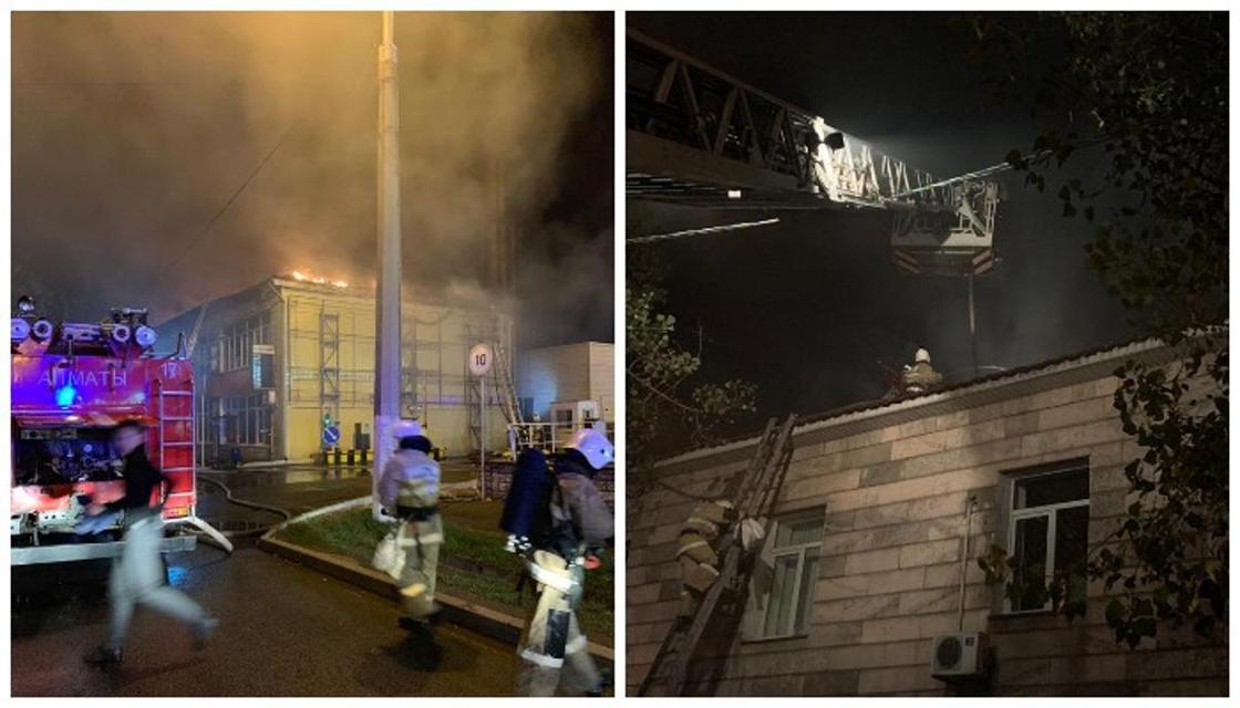 Более 60 человек тушили пожар в Алматы (фото)