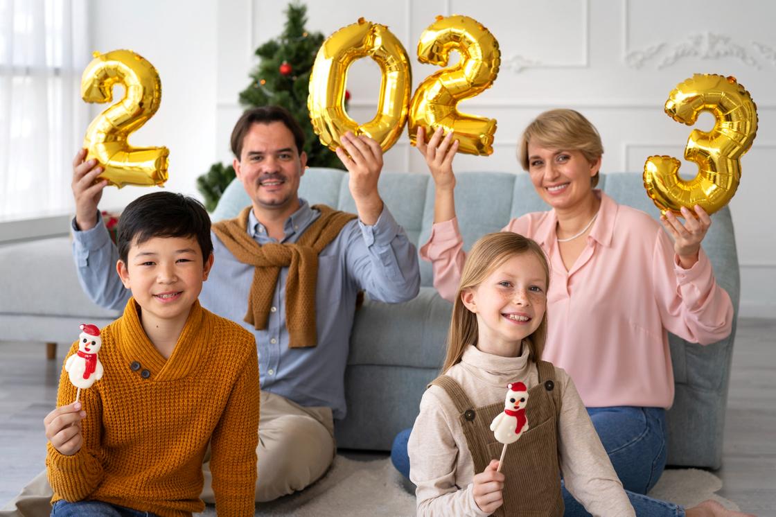 Семья готовится встречать Новый год 2023