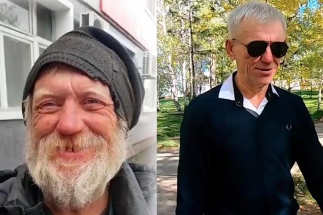 Видео невероятного преображения бездомного появилось в Казнете Видео невероятного преображения бездомного появилось в Казнете