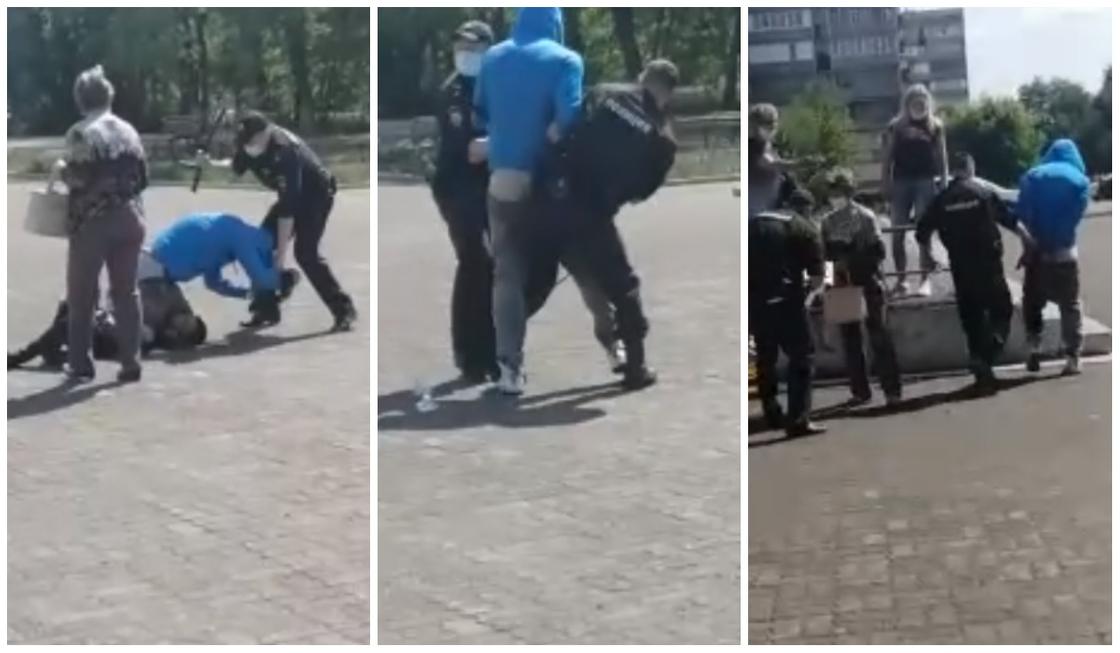 Полицейские избили дубинкой нарушителя масочного режима (видео)