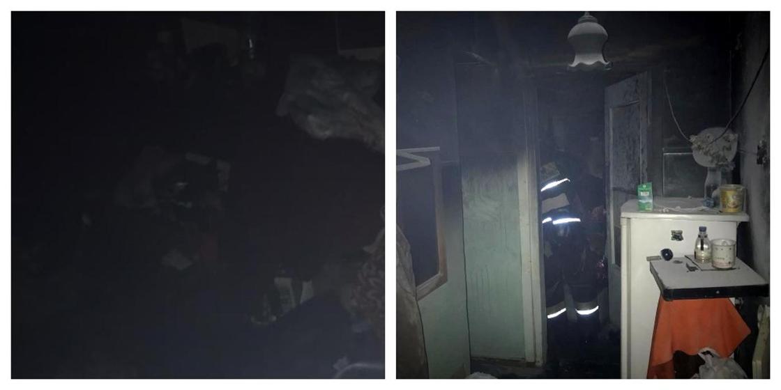 Шесть человек спасли из пожара в жилом доме Алматы (фото)