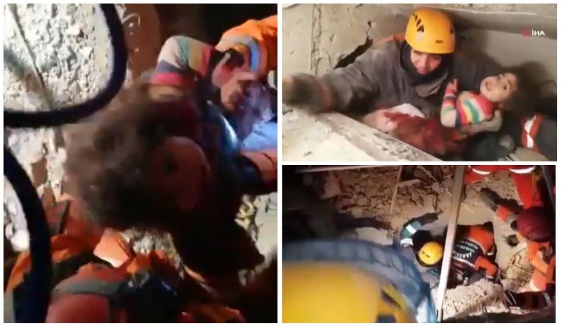 Девочку и ее маму вытащили из-под завалов через двое суток в Турции (видео)