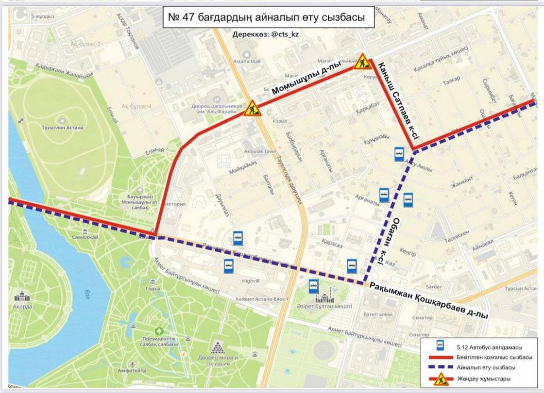 Дорожные работы в Астане