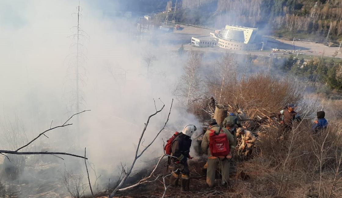 Склон горы «Мохнатка» горел в Алматы (фото)