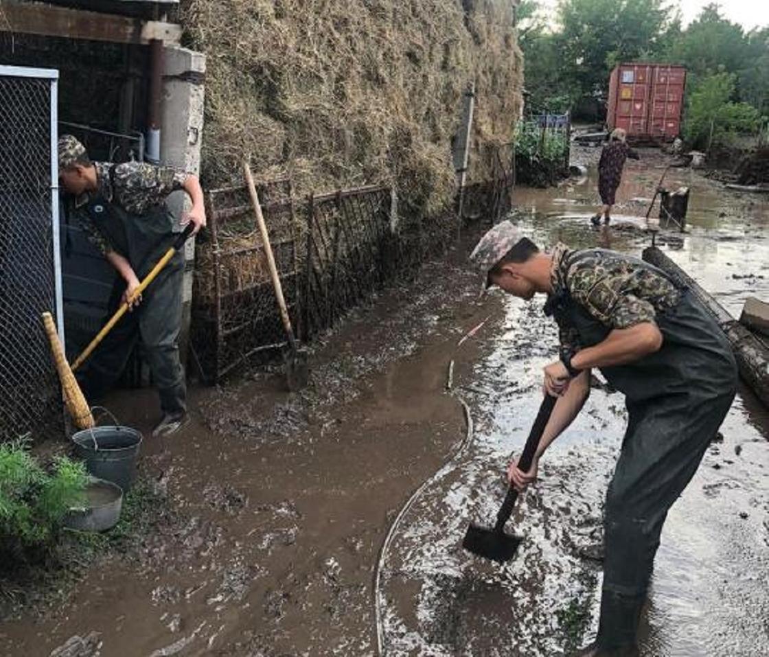 Грязевой поток затопил дворы в Алматинской области