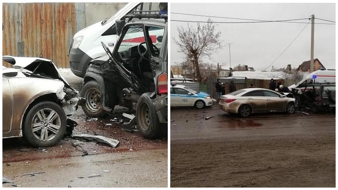 «Разбиты машины, двое попали в больницу»: очередное жуткое ДТП в Караганде
