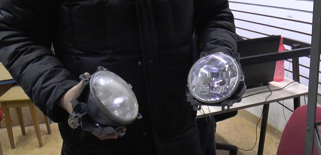 Алматинские полицейские изъяли десятки Б/У фар, зеркал и аккумуляторов на авторынке (фото)