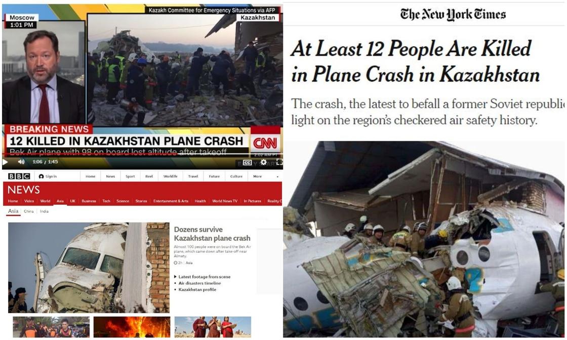 "Я удивлен, что не было огня": мировые СМИ отреагировали на крушение самолета в Алматы