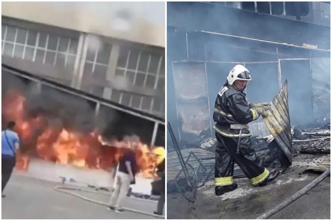 Дым окутал полгорода: автовокзал горел в Шымкенте (фото, видео)