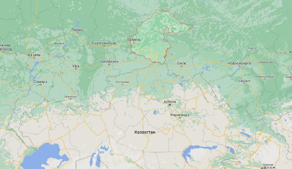 Тюменская область на карте