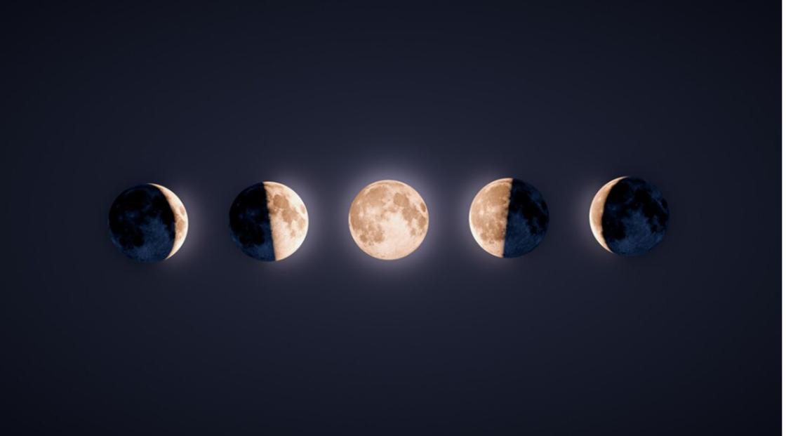 Фотографии разных фаз Луны
