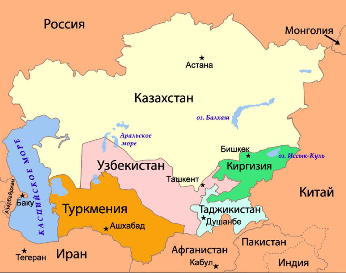 Казахстан и соседние страны
