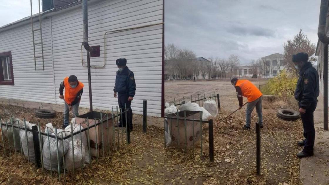 Осужденный занимается уборкой улиц