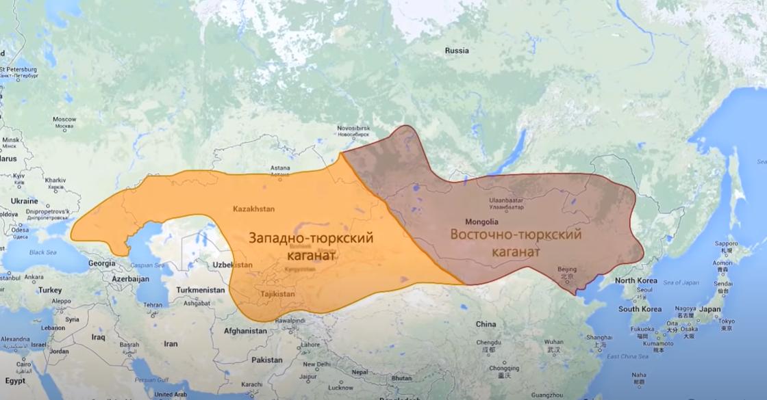 Карта Западно-тюркского каганата и Восточно-тюркского каганата