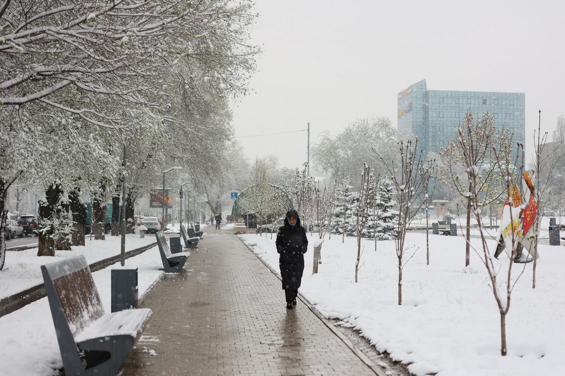 Снегопад в Алматы