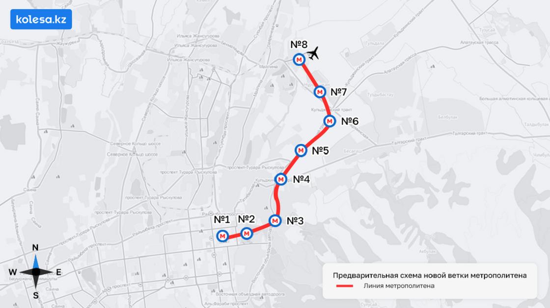 Схема новой линии метро