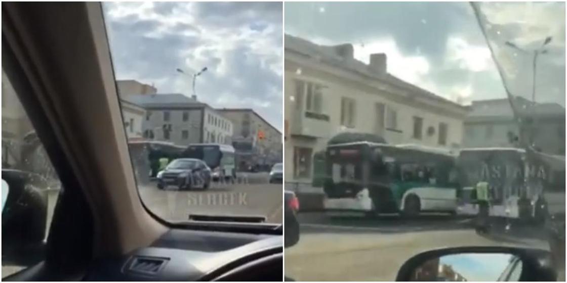 Еще 2 автобуса столкнулись в Нур-Султане (видео) Еще 2 автобуса столкнулись в Нур-Султане (видео)