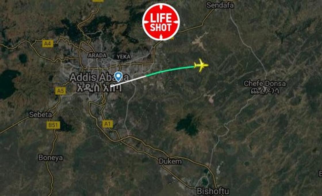 Пассажирский самолет разбился в Эфиопии