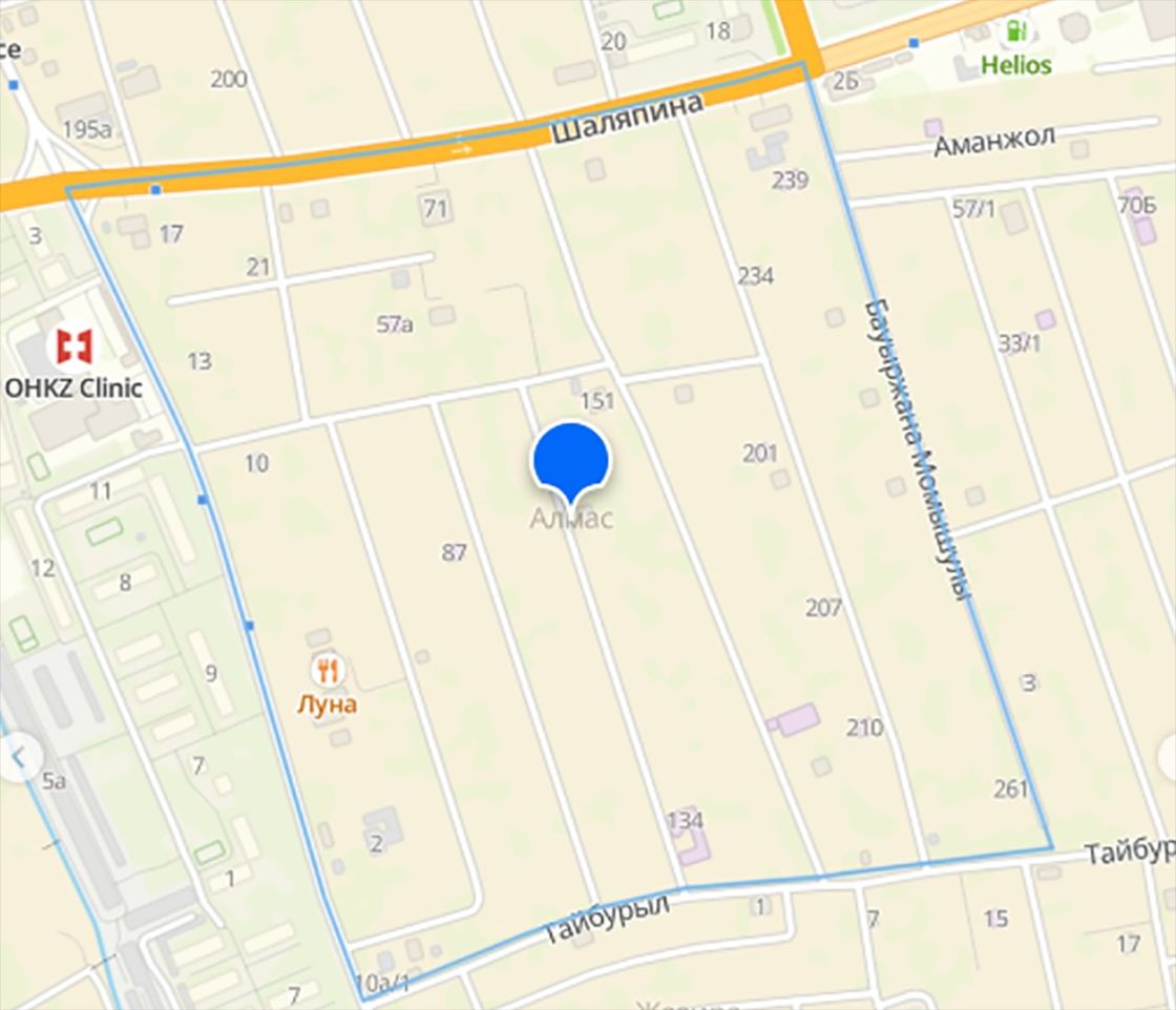 Расположение микрорайона Алмас