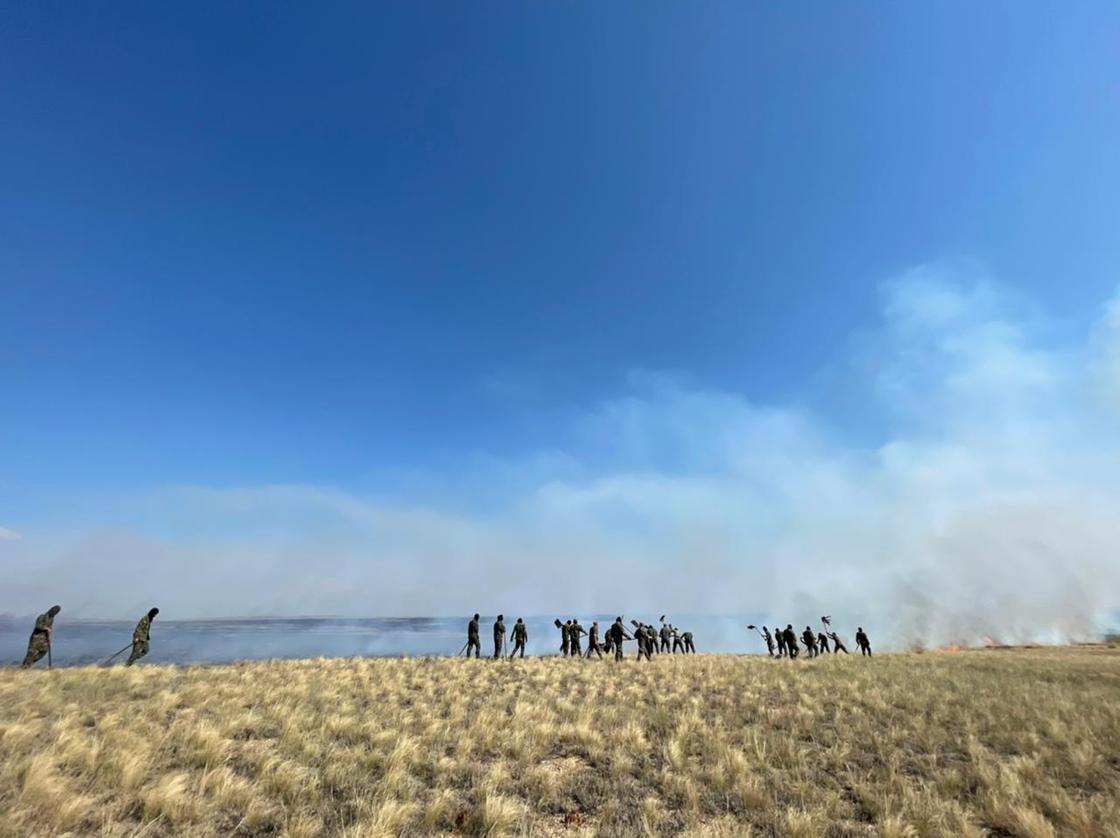 Пожар в Карагандинской области