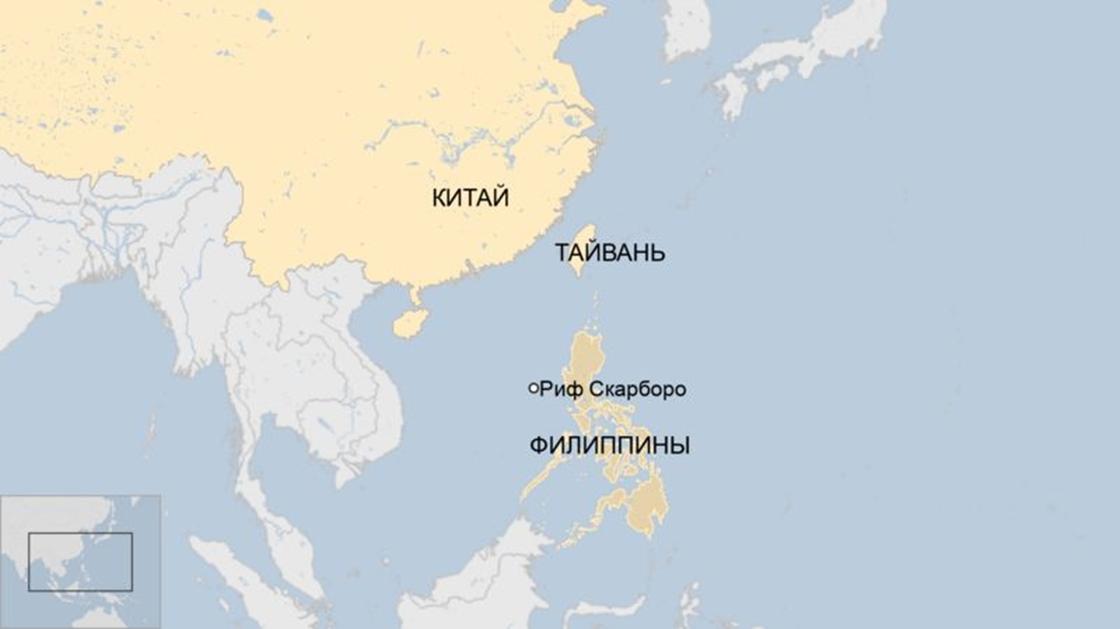 Расположение Китая и Филиппин на карте