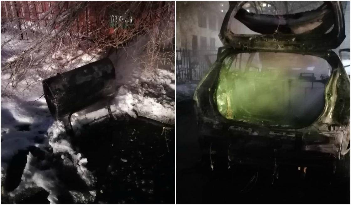 Машина загорелась в Павлодаре