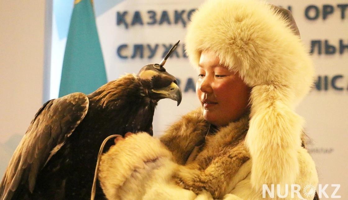 Моңғолиядан келген бүркішті қыз Астананың суығы жолда қалатынын меңзеді