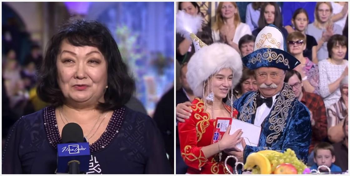 Казахстанка подарила чапан Якубовичу на шоу "Поле чудес" (видео) Казахстанка подарила чапан Якубовичу на шоу "Поле чудес" (видео)