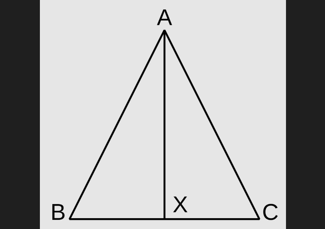 Чертеж равнобедренного треугольника