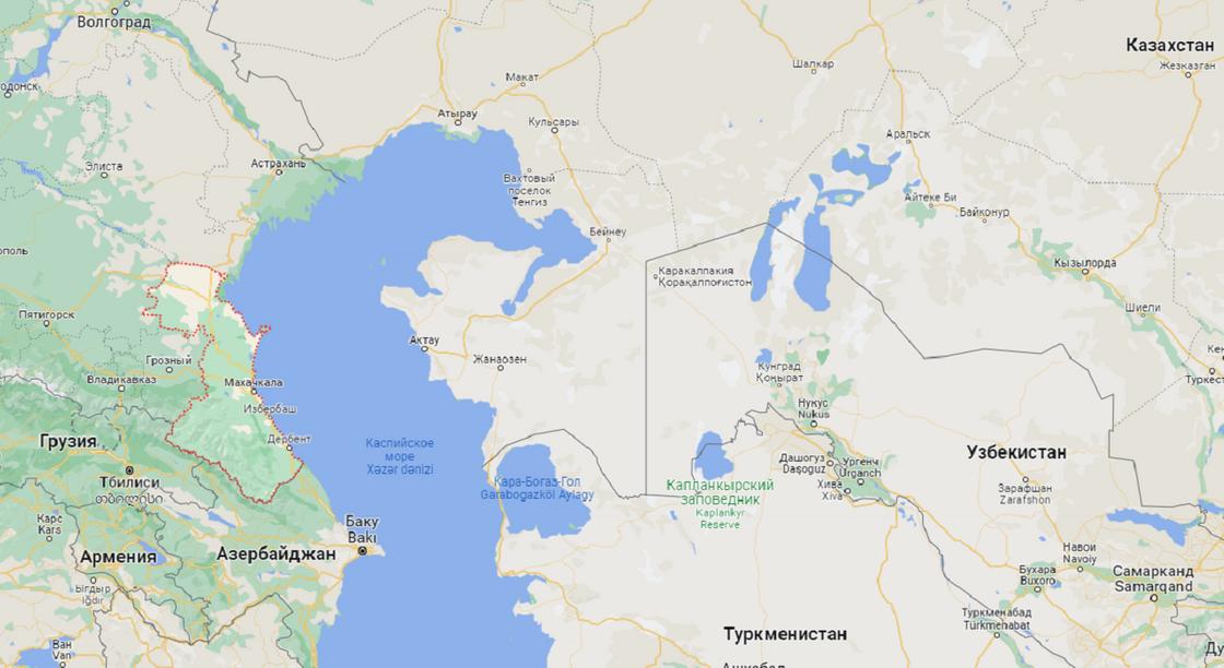 Дагестан на карте