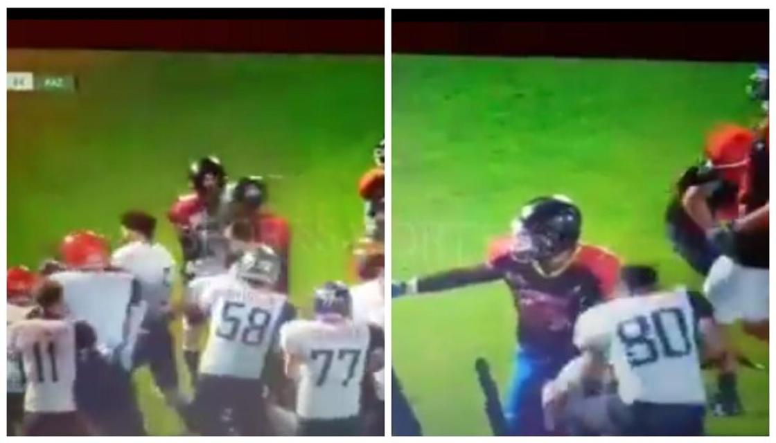 Казахстанских футболистов прямо на поле избили грузинские игроки (видео)