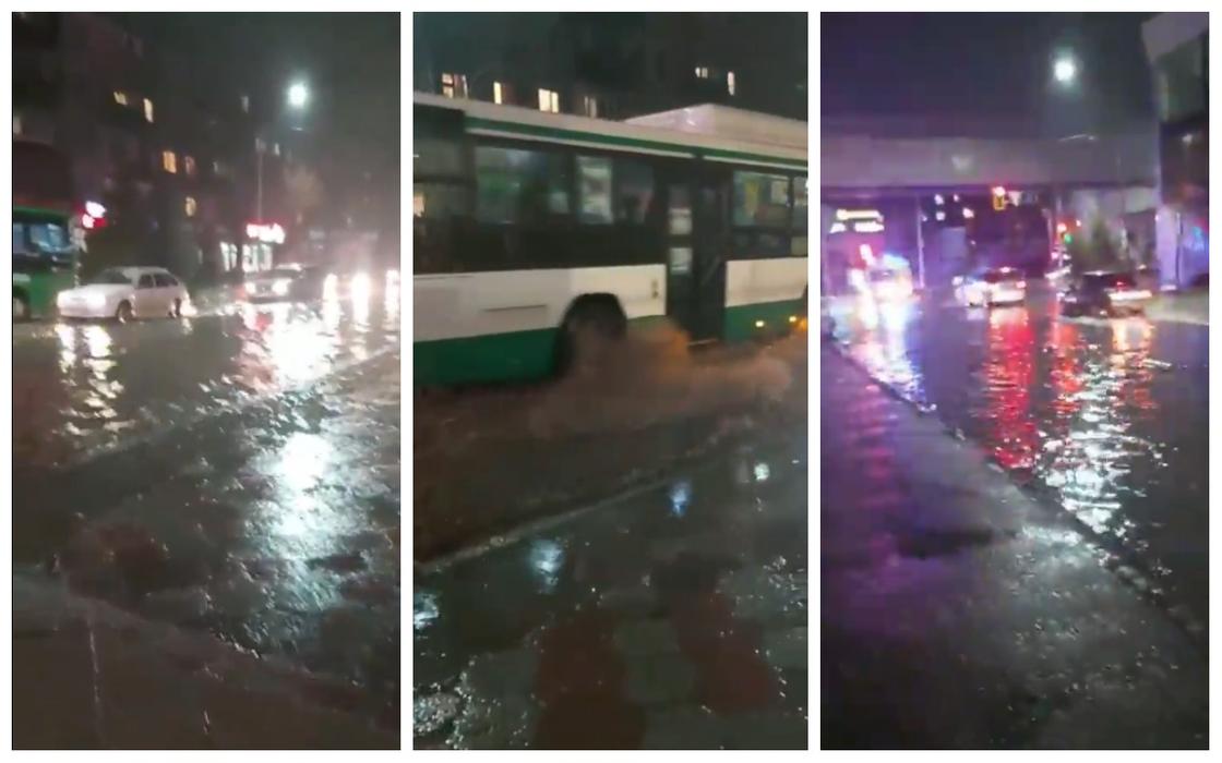 Улицы Шымкента ушли под воду (фото, видео)